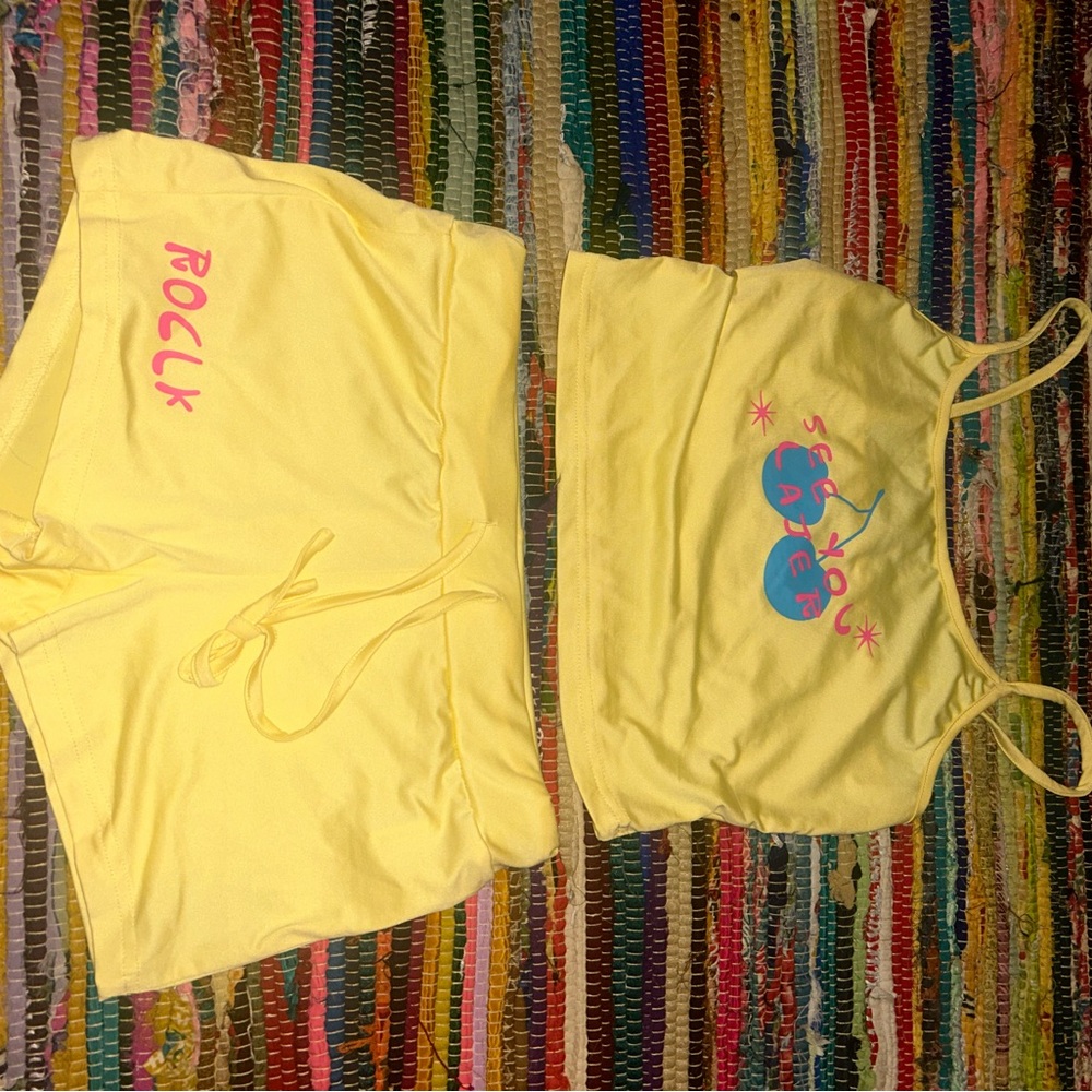 SHEIN Yellow Sleepwear Set